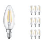 Voordeelpak 10x Ledvance CLASSIC LED E14 Kaars Filament Helder 4W 470lm - 827 Zeer Warm Wit | Vervangt 40W