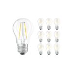 Voordeelpak 10x Ledvance Classic LED E27 Kogel Filament Helder 2.5W 250lm - 827 Zeer Warm Wit | Vervangt 25W