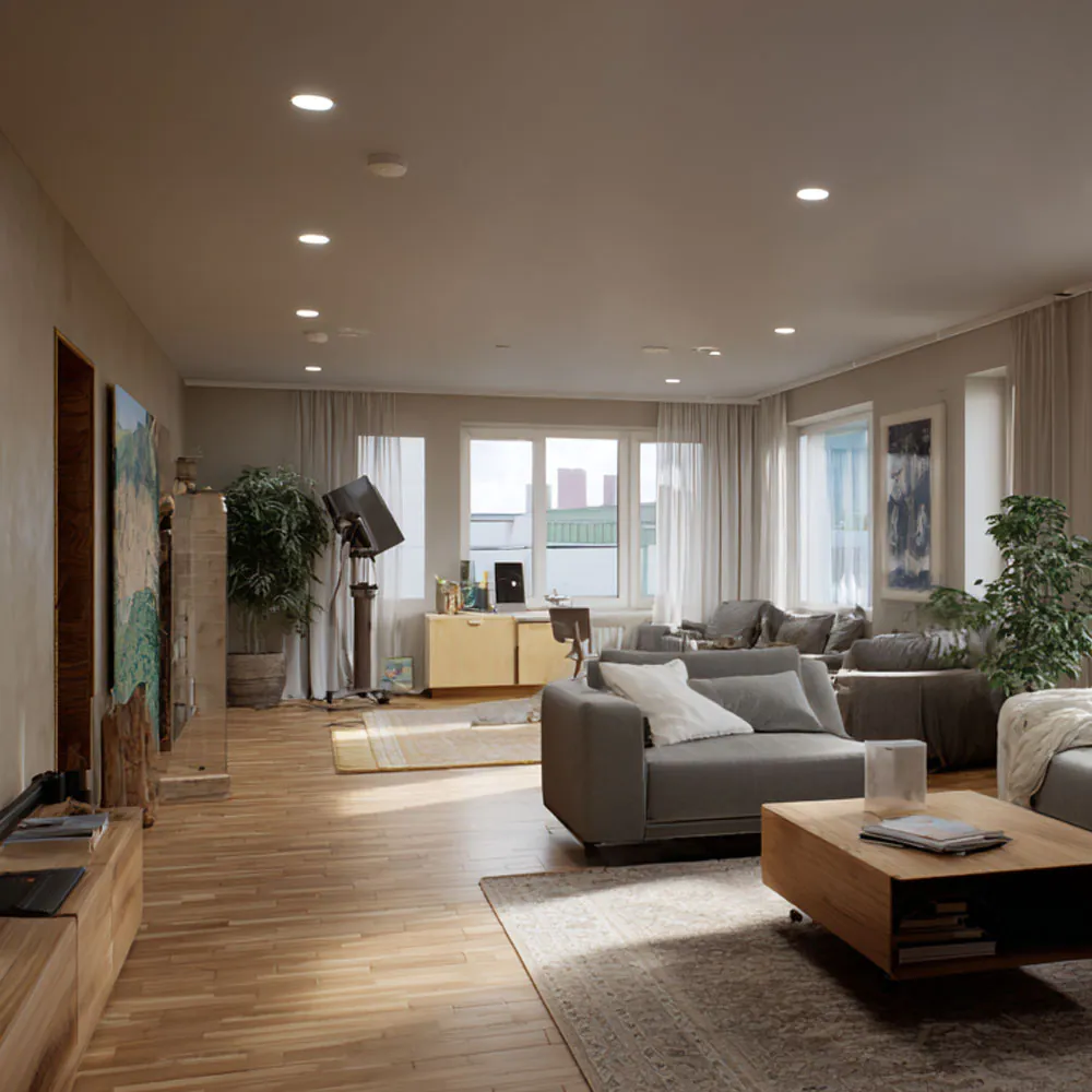 Ares spotlights in a living room